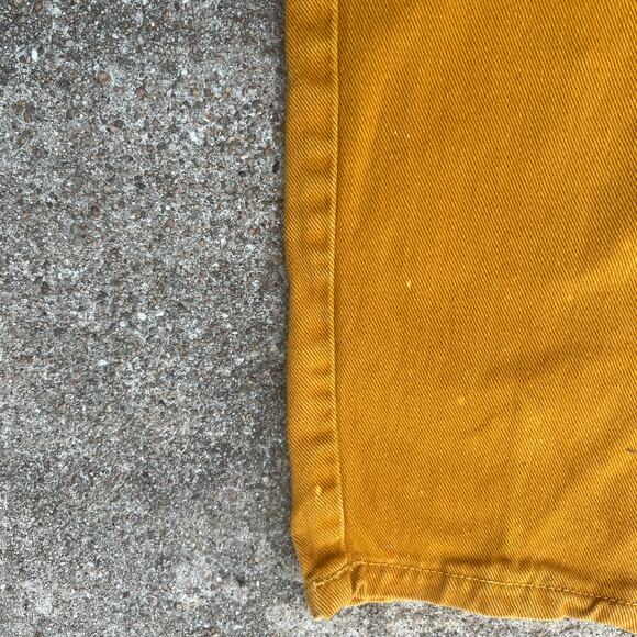 Vintage 90s BONGO Yellow Button Fly Mom Jeans 28” Petite Short - Picture 7 of 9